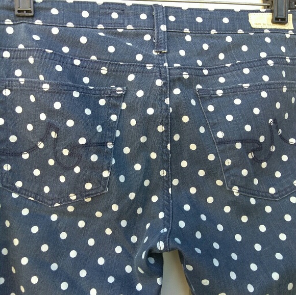 AG Stevie Ankle Slim Straight Polka Dot Jeans - Picture 5 of 7